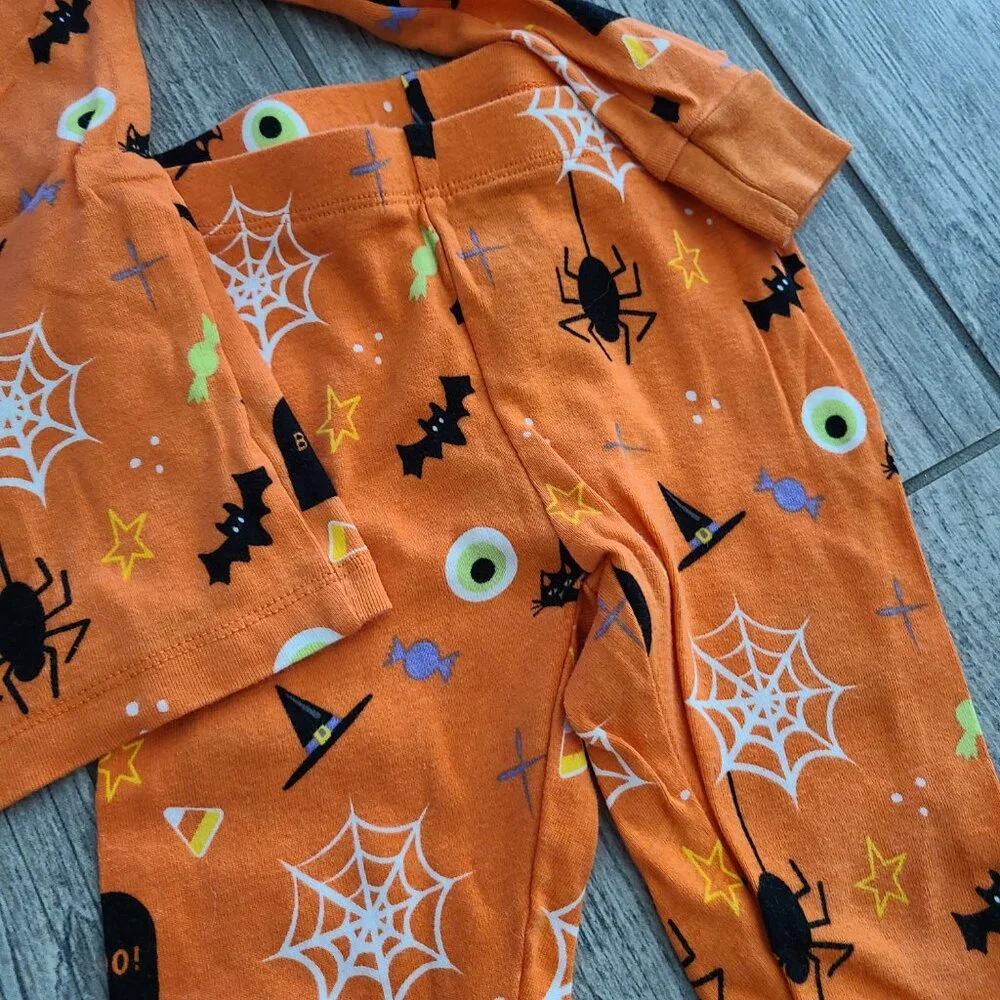 Hyde and EEK! Boutique Kids Halloween Pajama Set – Size 4 – Orange Spooky Print